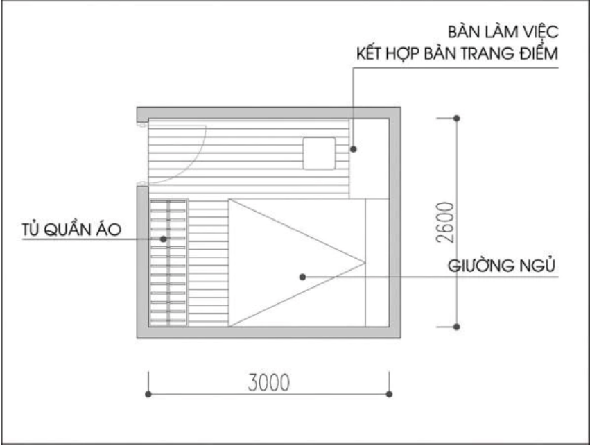 Gợi ý bố cục tiêu chuẩn cho phòng ngủ 10m2